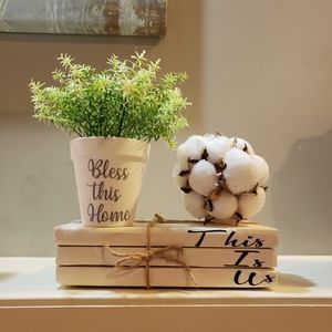 Handmade set of 3 stack books